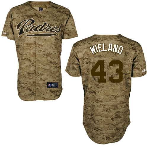 Joe Wieland #43 mlb Jersey-San Diego Padres Women's Authentic Camo Baseball Jersey